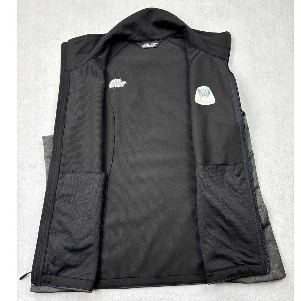 The North Face Womens XXL Gray WindWall Softshell Full Zip Vest Sedgwick Logo - Picture 2 of 8
